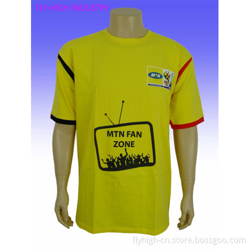 Men's Yellow Color Custom Printed Promotional T-Shirt